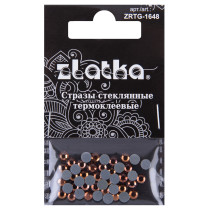 Страз клеевой " Zlatka" ZRTG- 1648 SS16 цветные 3. 9 мм стекло 48 шт в пакете с картонным еврослотом №17 св. коричневый ( Smoked Topaz) 