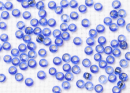 Бисер Чехия круглый 08/0 50 г 37030 прозрачный голубой с серебряным прокрасом